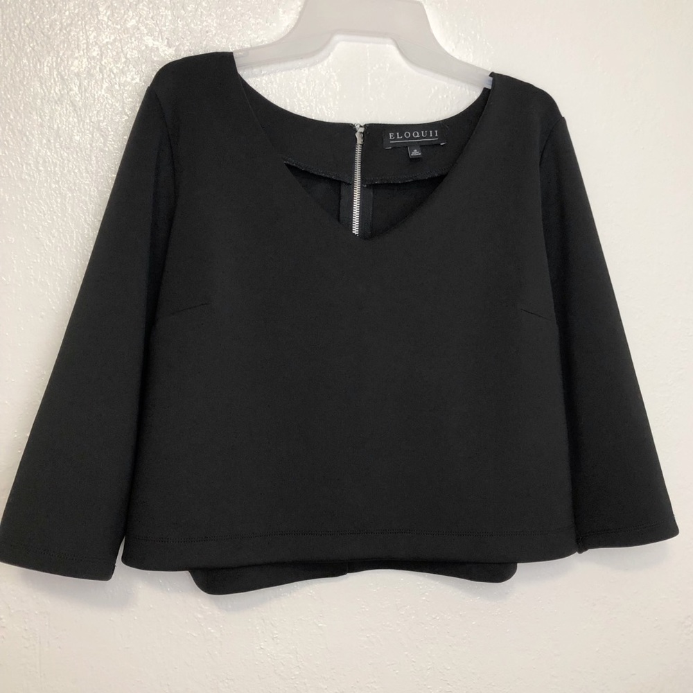 Eloquii Black Top Slight Crop